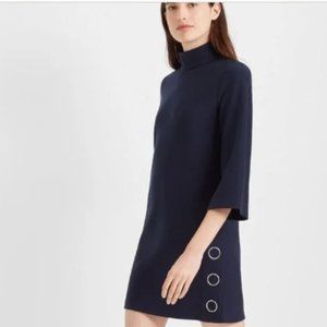 Club Monaco Blue Mockneck Ribbed Dress